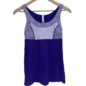 LULULEMON Run Ta Ta Topper Cinch Tank Top Size 4 Bruised Berry Cool Breeze
